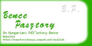 bence pasztory business card